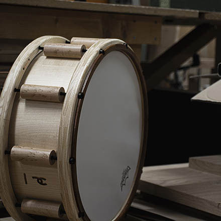 handgemachte Snaredrum aus Holz